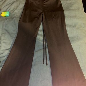 black flare tie up leggings soooo flattering